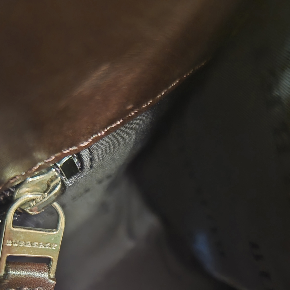 Burberry Checkered Handbag - Brown and Cream - Picture 6 of 9